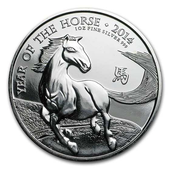 2014 Great Britain 1 oz Silver Year of the Horse BU 2014 Great Britain 1 oz Silver Year of the Horse BU